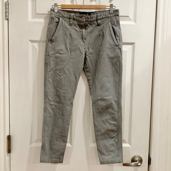 Isabel Marant Gray Denim Crop Zipper Jeans - Picture 2 of 16